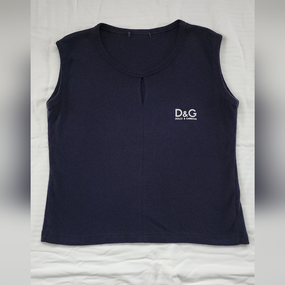 Dolce & Gabbana Tank Top Navy Blue Sz L